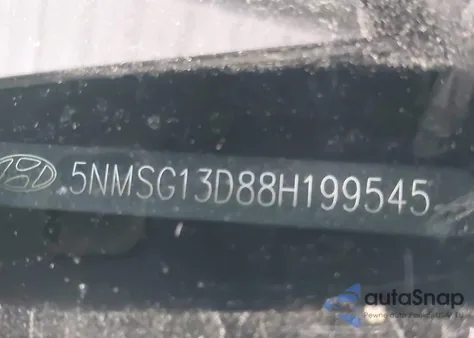 2008 Hyundai Santa Fe Gls z USA, uszkodzony, nr VIN 5NMSG13D88H199545